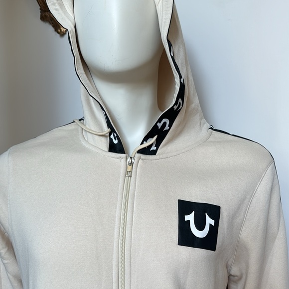 True Religion HS TAPING ZIP HOODIE. Color: FOG - Picture 2 of 6